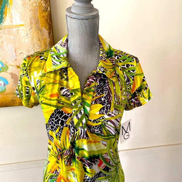 MLLE GABRIELLE🌴FLORAL PRINT🌴 STRETCHY BODYCON SUMMER DRESS SIZE SMALL 🌟NWT🌟 - Picture 3 of 14